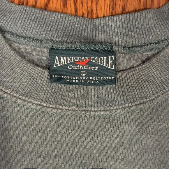 Vintage American Eagle Polo International Fleece Sweatshirt Men's L‎ Green USA